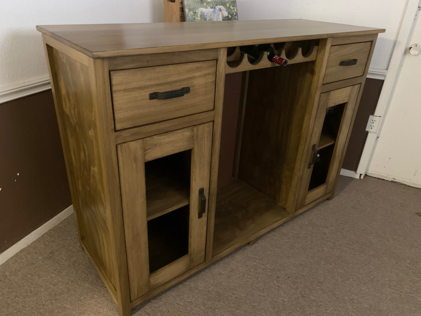 Rustic Sideboard with Wine Rack/fridge space