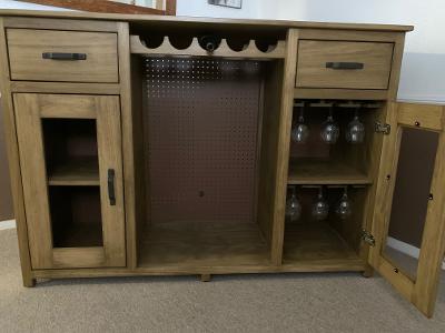 Rustic Sideboard with Wine Rack/fridge space