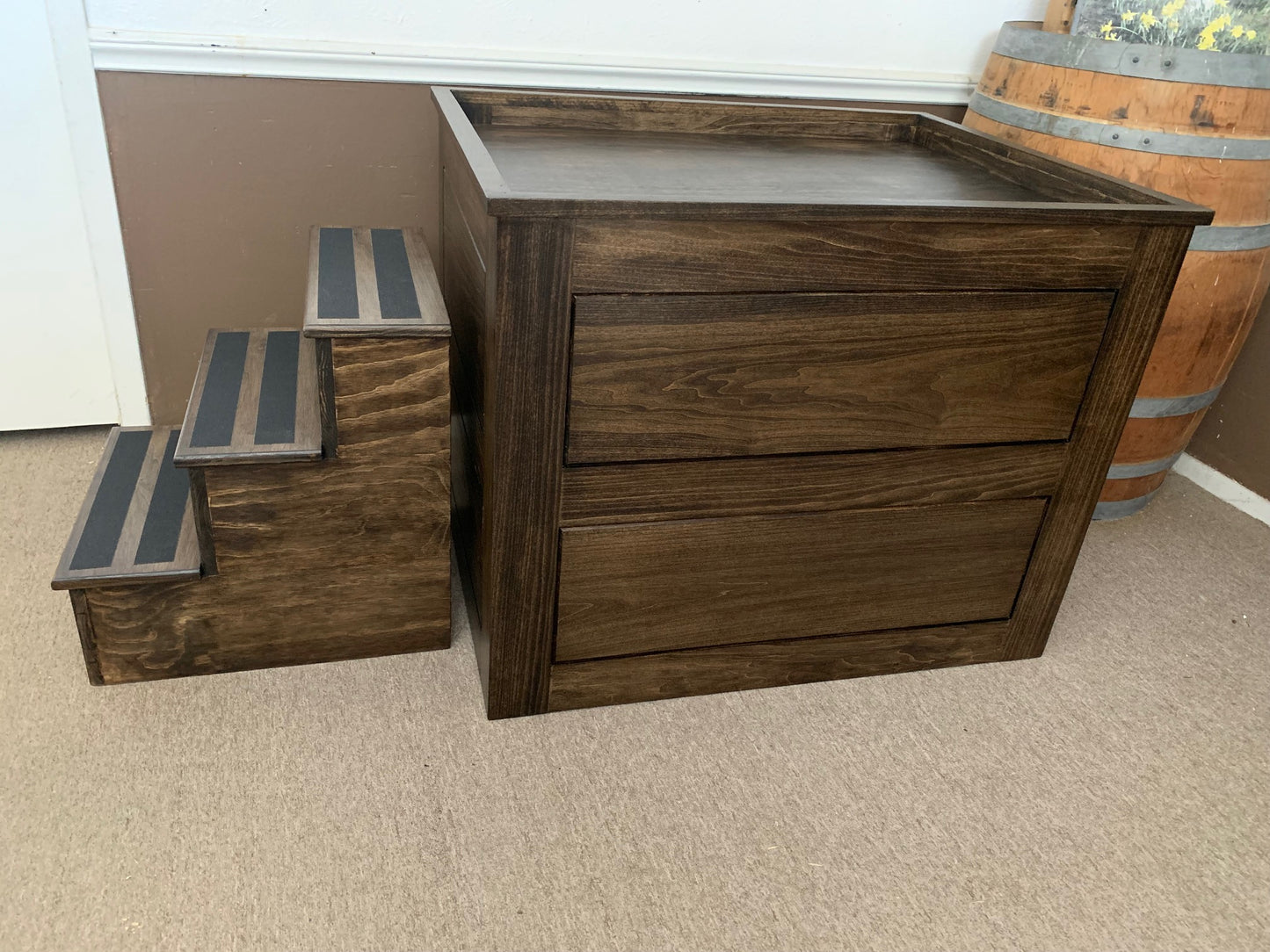 Elevated Dog Bed with Stairs