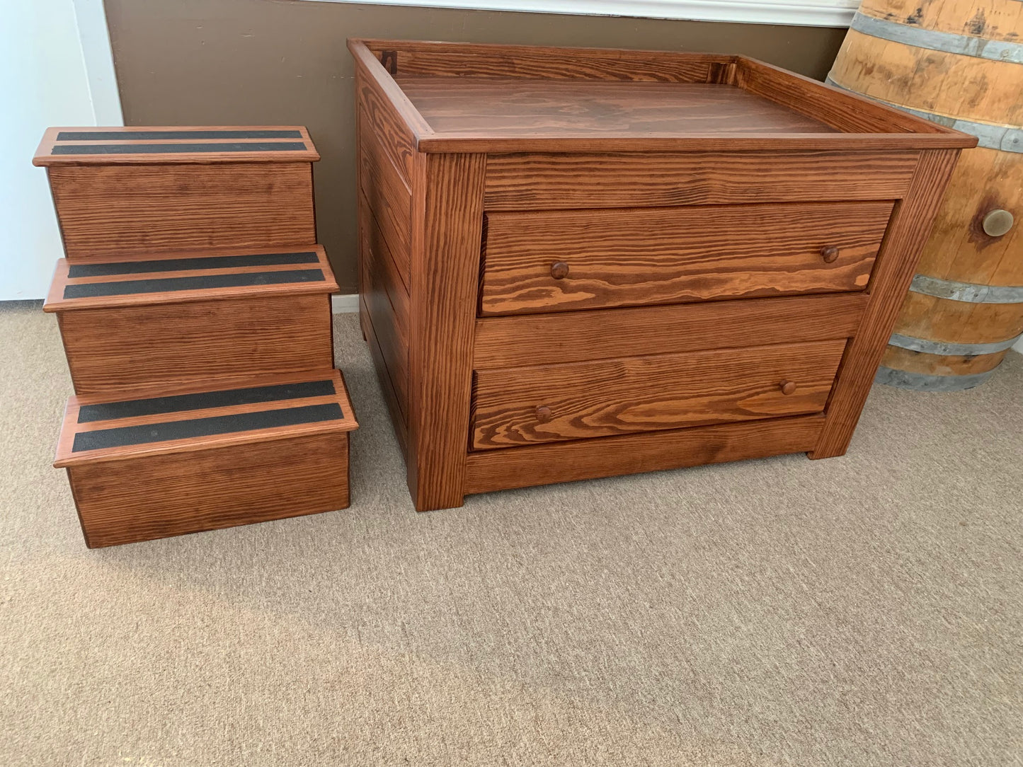 Elevated Dog Bed with Stairs