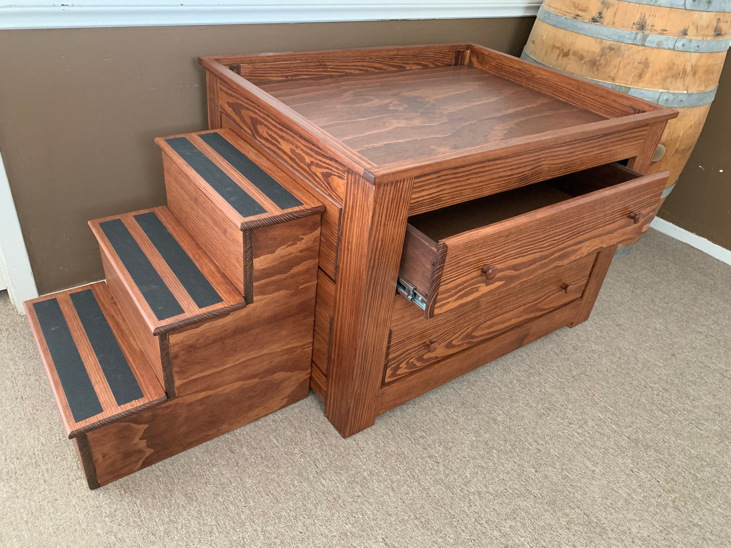 Elevated Dog Bed with Stairs