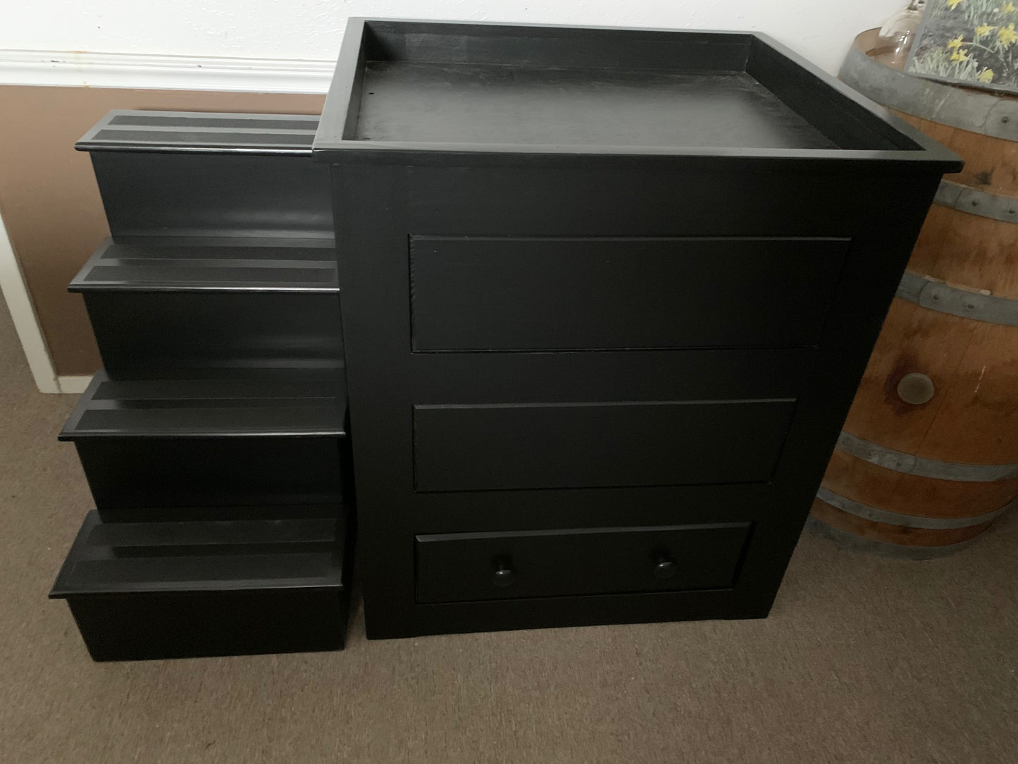 Elevated Dog Bed with Stairs