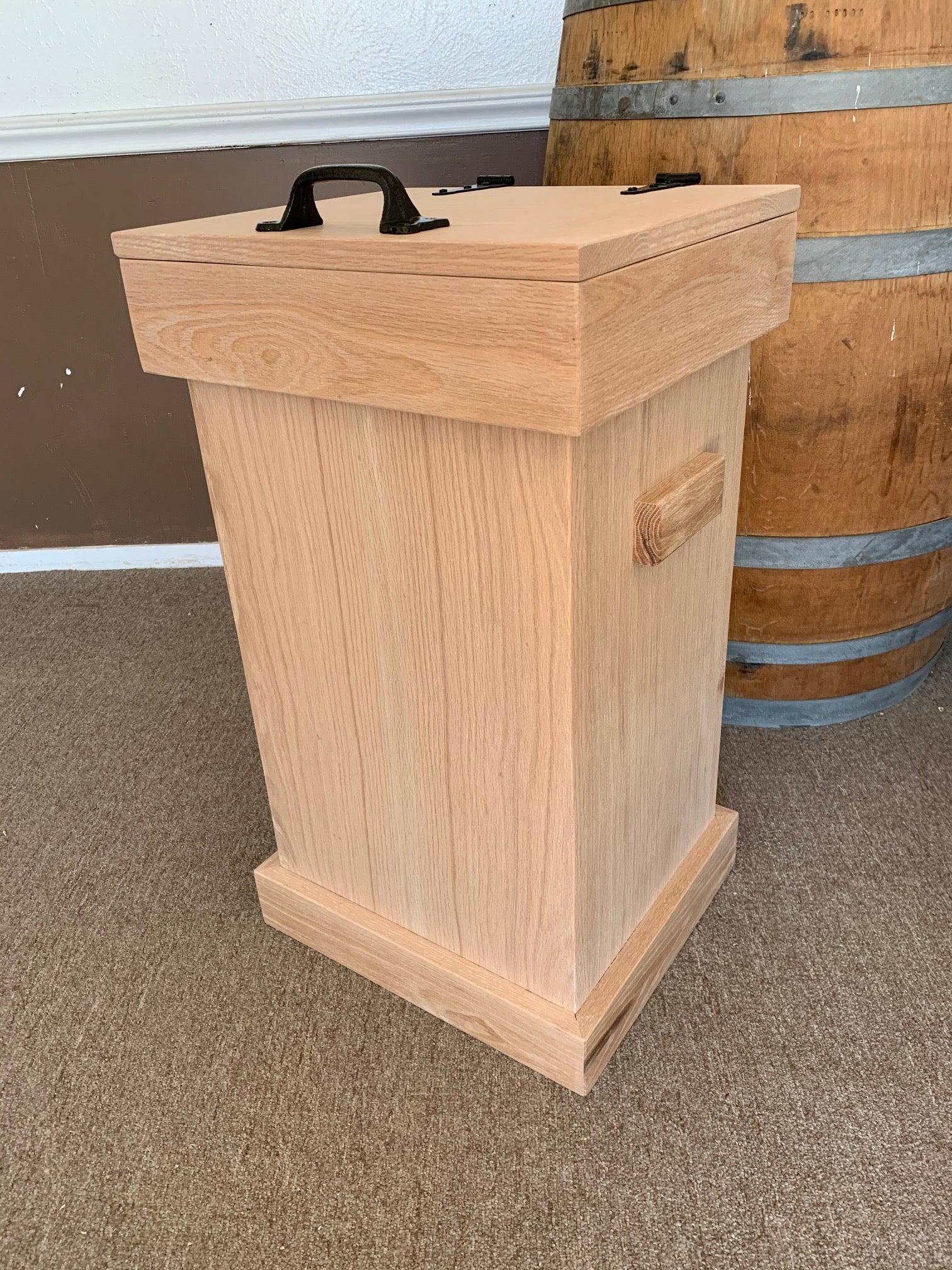 Rustic Wood 13 Gallon Kitchen Trash Can 