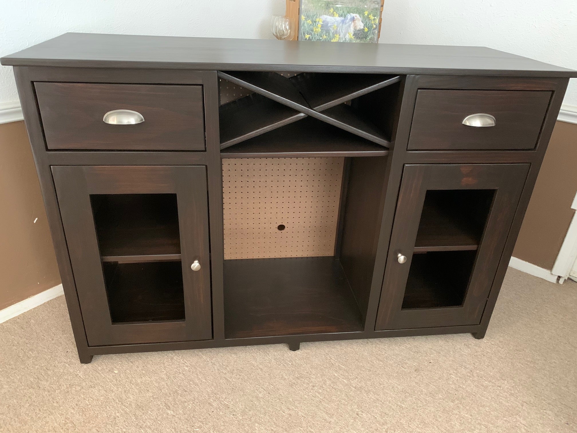 Tv cabinet with online wine rack